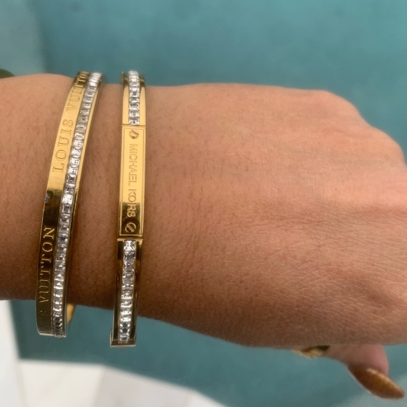 Michael Kors One Gold Rose Bracelet bangle with Cubic Zirconia Stones